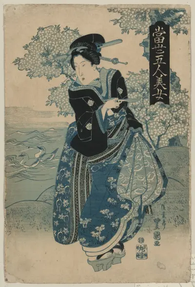 Žena s kiseru, Toyokuni Utagawa