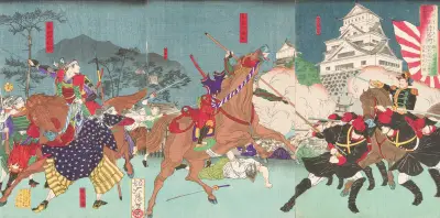 Battle before Kumamoto Castle av Tsukioka Yoshitoshi