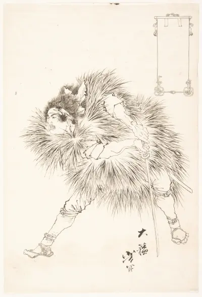 Finished Drawing of a Warrior av Tsukioka Yoshitoshi