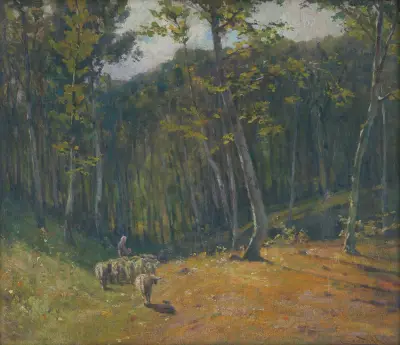 Forest with sheep av Ľudovít Čordák