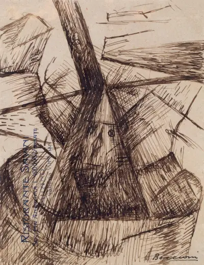 Study for ‘Fusion of a Head and a Window’, Umberto Boccioni