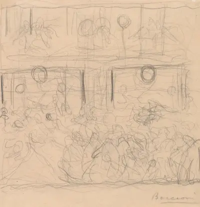 Study for ‘The Riot’, Umberto Boccioni