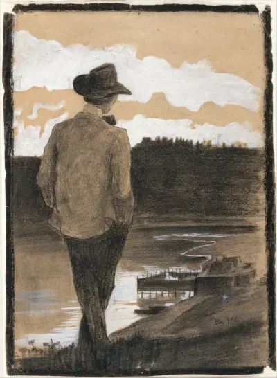Young Man on a Riverbank, Umberto Boccioni