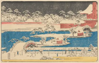 Kameido Temmaugu in Snow, Utagawa Hiroshige