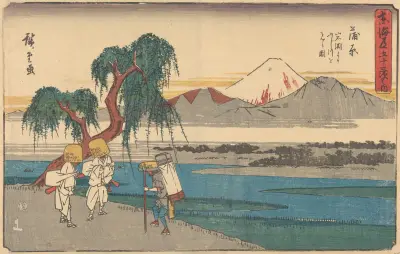 Kanbara, 1841 av Utagawa Hiroshige