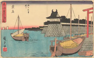Kuwana, 1841, Utagawa Hiroshige
