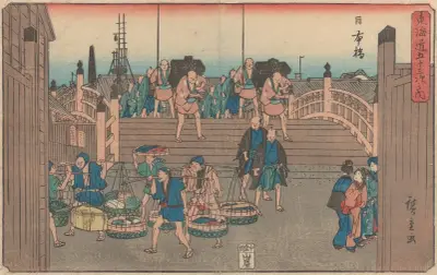 Nihonbashi, 1841 av Utagawa Hiroshige