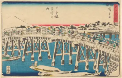 Nihonbashi in Snow, Utagawa Hiroshige