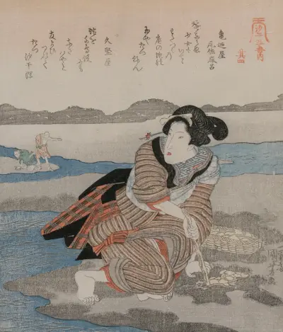 Lågvatten, pentaptyk pl. 4, Utagawa Kuniyoshi