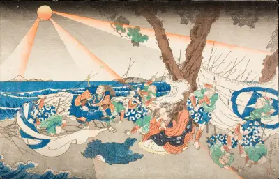 Na miejscu straceń w Tatsunokuchi, prowincja Sagami, Utagawa Kuniyoshi