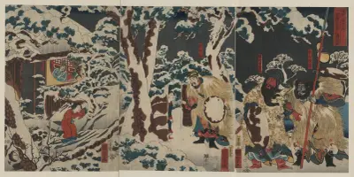 Gentoku mitabi secchū ni kōmei o otonou no zu, Utagawa Kuniyoshi