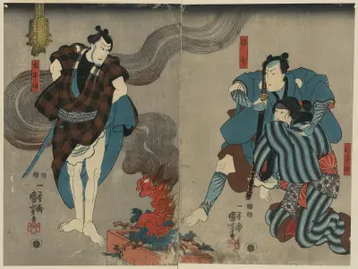 Oyone magoshichi taheiji, Utagawa Kuniyoshi