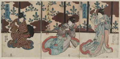 Tsubone iwafuji chūrō onoe meshitukai hatsu, Utagawa Kuniyoshi