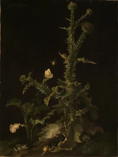 Distel mit verschiedenen Tieren von Willem van Aelst