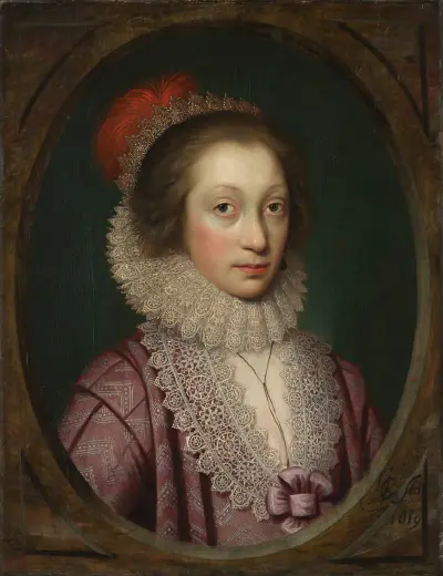 Portrait of a Woman, possibly Elizabeth Boothby av Cornelis Jonson van Ceulen