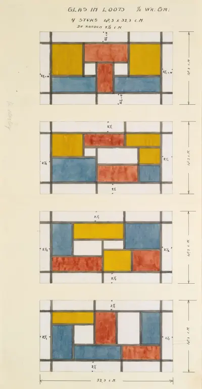 Design For A Stained Glass Window av Theo van Doesburg