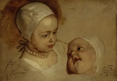 Księżniczka Elizabeth i księżniczka Anne, córki Karola I, Anthony van Dyck