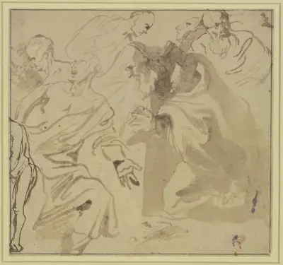 Studijní list; sedm svatých, Anthony van Dyck