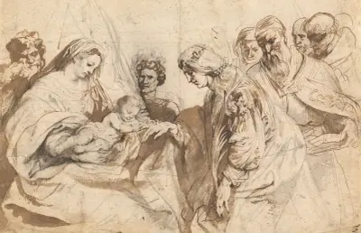 The Mystic Marriage of Saint Catherine av Anthony van Dyck