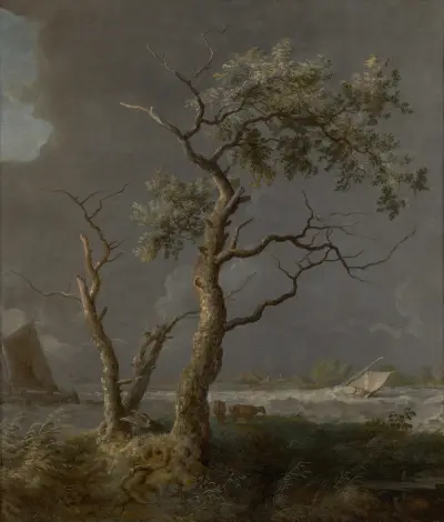 Trees by the water av Allaert van Everdingen