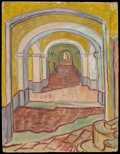 Corridor in the Asylum av Vincent van Gogh
