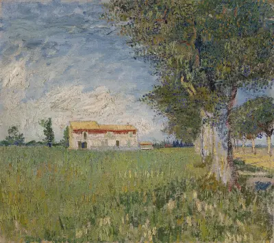Farmhouse in a wheat field av Vincent van Gogh