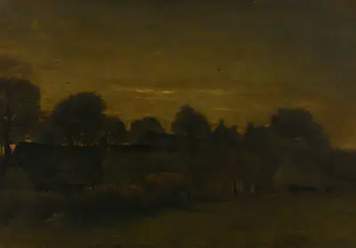 Bauerndorf in der Abenddämmerung von Vincent van Gogh