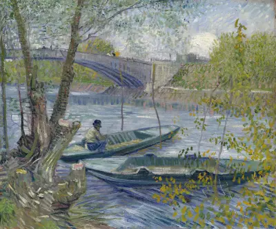 Fishing in Spring, the Pont de Clichy (Asnières) av Vincent van Gogh