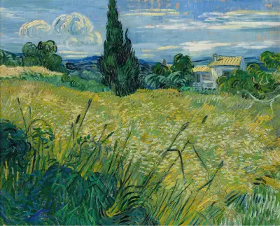 Green Wheat Field with Cypress av Vincent van Gogh