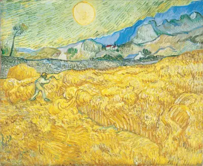 Wheat Field Behind Saint-Paul Hospital with a Reaper av Vincent van Gogh