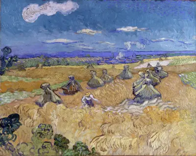 Wheat Fields with Reaper, Auvers av Vincent van Gogh