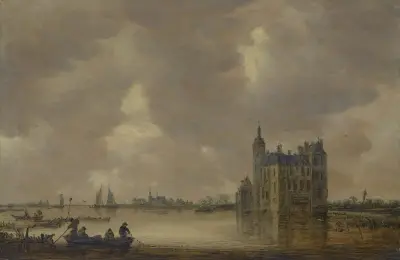 A Castle by a River von Jan van Goyen