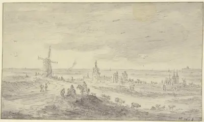 Ansicht von Kleve mit Schwanenburg und Stiftskirche von Jan van Goyen