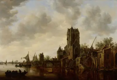 River Landscape with the Pellecussen Gate near Utrecht von Jan van Goyen