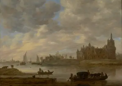 View of Duurstede Castle at Wijk bij Duurstede av Jan van Goyen