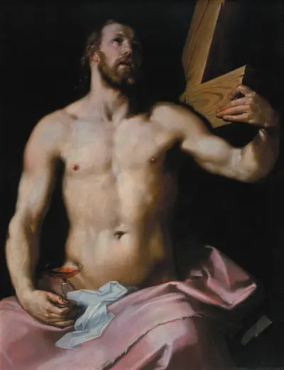 Christus mit Kreuz und Kelch von Cornelis Cornelisz Van Haarlem