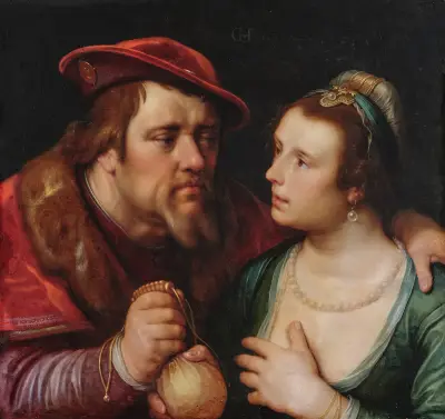Die ungleichen Liebenden, 1619 – Nr. 1 von Cornelis Cornelisz Van Haarlem