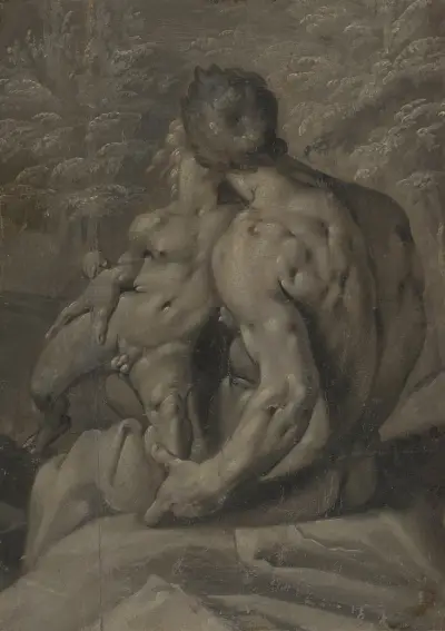 Zwei männliche Aktstudien von Cornelis Cornelisz Van Haarlem