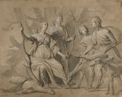 Allegorical Portrait of the Four Eldest Children of the King and Queen of Bohemia av Gerard van Honthorst