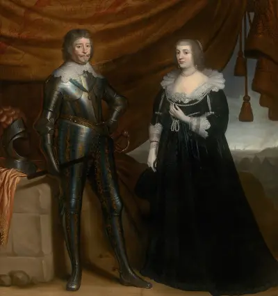Double Portrait of Frederik Hendrik (1584- 1647) and Amalia of Solms-Braunfels (1602- 1675) av Gerard van Honthorst