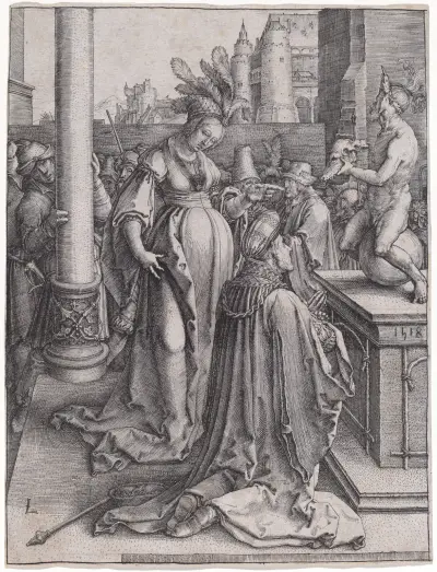 Salomos Götzendienst, 1514 von Lucas Van Leyden