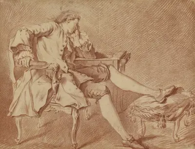 Gentleman Lounging in a Chair av Charles-André van Loo