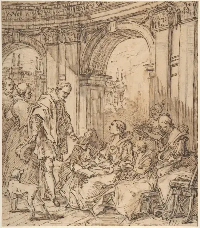 La Conversation espagnole av Charles-André van Loo