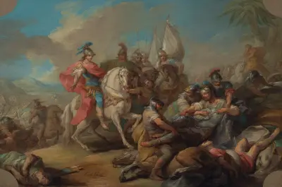 The Victory of Alexander over King Porus av Charles-André van Loo