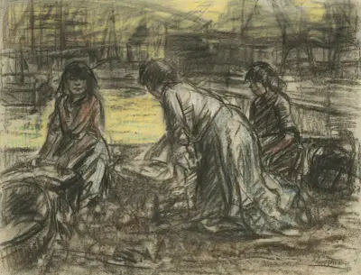 Sacknäherinnen bei der Arbeit von Eugeen Van Mieghem