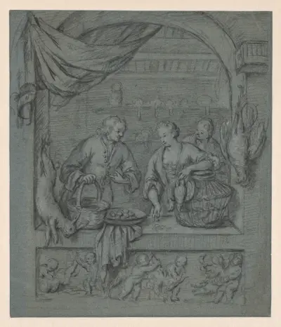 The Bird Seller av Willem Van Mieris