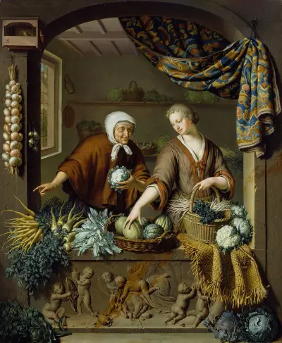 The Greengrocer av Willem Van Mieris