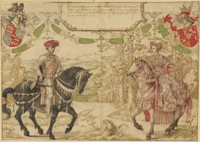 Johan IV van Nassau and His Wife Maria van Loon-Heinsberg av Bernard van Orley