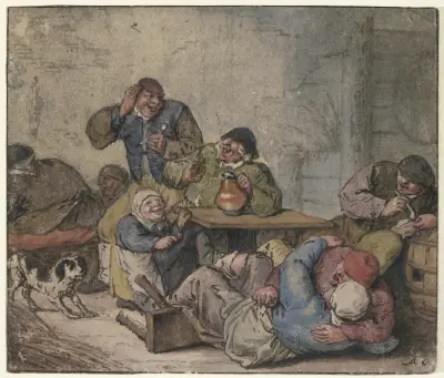Rozbawieni chłopi w karczmie, Adriaen van Ostade