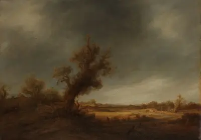 Krajobraz ze starym dębem, Adriaen van Ostade